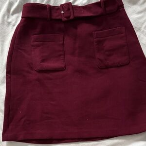 Size 4 Burgundy Skirt with belt